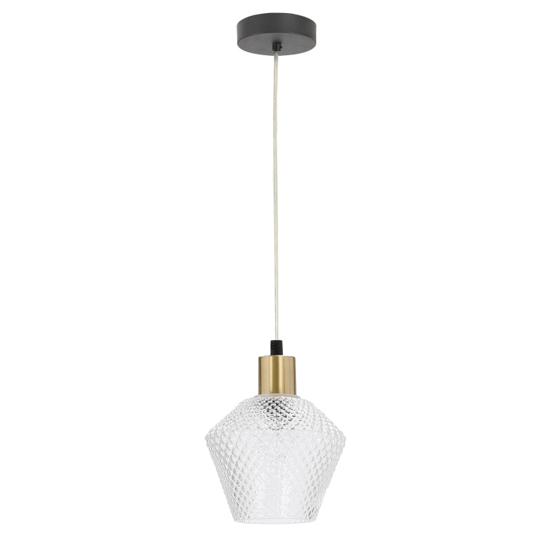 Greniko lampa wisząca czarny 1x40W E14 klosz bezbarwny 31-36360