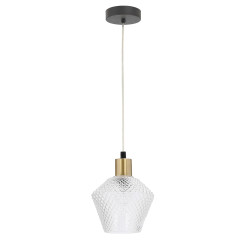 Greniko lampa wisząca czarny 1x40W E14 klosz bezbarwny 31-36360