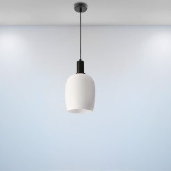 WOLKEN lampa wiszaca czarny 1x40W E27 klosz biały 31-35530