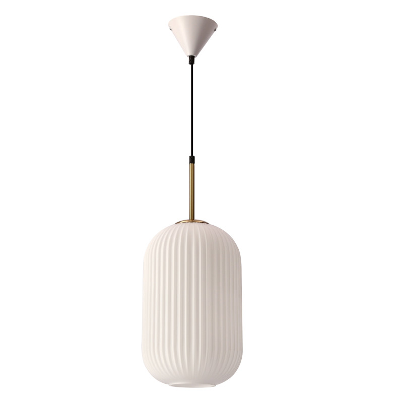 CRESTO lampa wiszaca biały+złoty 1x40W E27 klosz biały 31-35455