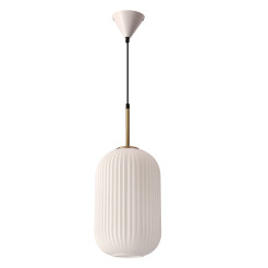 CRESTO lampa wiszaca biały+złoty 1x40W E27 klosz biały 31-35455