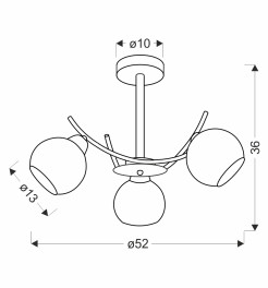 AMOS Lampa wiszaca złoty 3x40W E27 klosz biały 33-37473