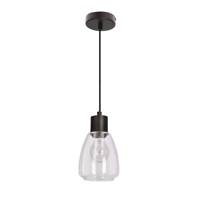 MOLDO lampa wisząca czarny 1x40W E27 klosz bezbarwny 31-35066