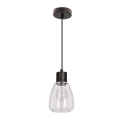 MOLDO lampa wisząca czarny 1x40W E27 klosz bezbarwny 31-35066