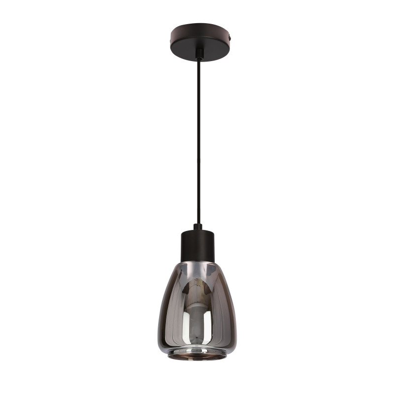 MOLDO lampa wisząca czarny 1x40W E27 klosz dymiony 31-35080