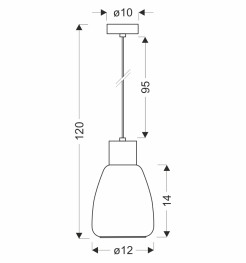MOLDO lampa wisząca czarny 1x40W E27 klosz dymiony 31-35080