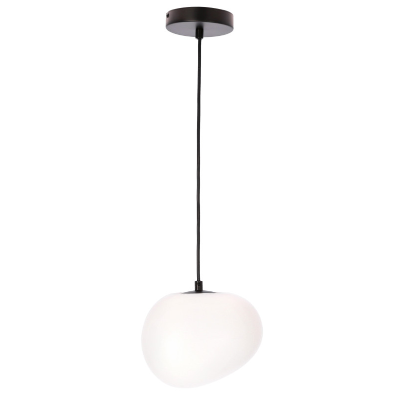 STONES lampa wisząca czarny 20cm 1x40W E27 klosz biały 31-35127