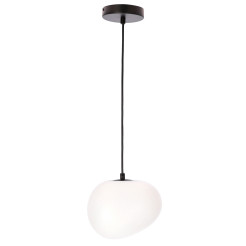 STONES lampa wisząca czarny 20cm 1x40W E27 klosz biały 31-35127