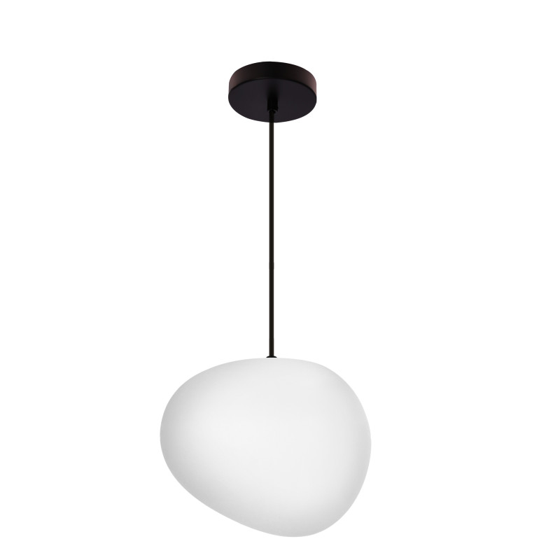 STONES lampa wisząca czarny 25cm 1x40W E27 klosz biały 31-35134