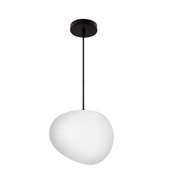 STONES lampa wisząca czarny 25cm 1x40W E27 klosz biały 31-35134