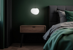 STONES lampa wisząca czarny 25cm 1x40W E27 klosz biały 31-35134