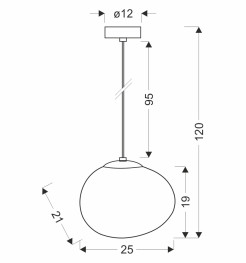 STONES lampa wisząca czarny 25cm 1x40W E27 klosz biały 31-35134