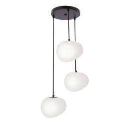 STONES lampa wisząca talerz czarny 20cm 3x40W E27 klosz biały 33-35172