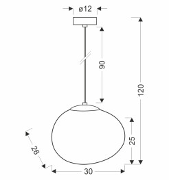 STONES lampa wisząca czarny 30cm 1x40W E27 klosz biały 31-35141