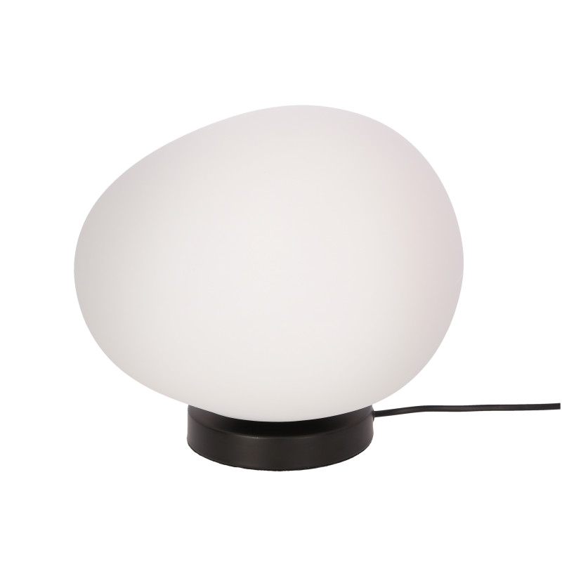 STONES lampa stołowa czarny 30cm 1x40W E27 klosz biały 41-35226