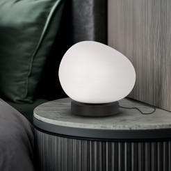 STONES lampa stołowa czarny 30cm 1x40W E27 klosz biały 41-35226
