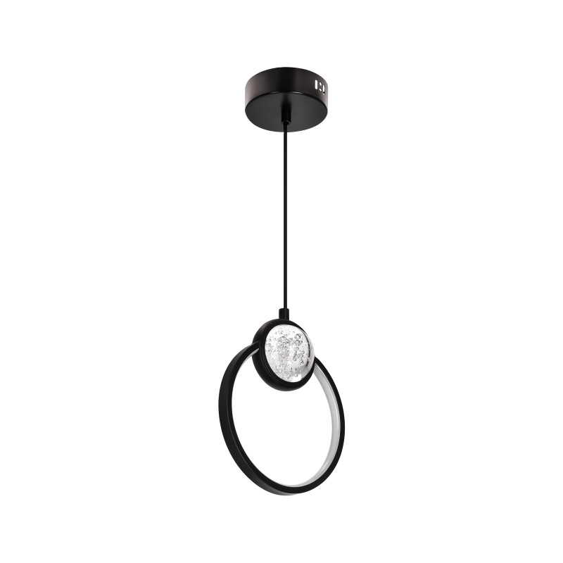 LACRIMA lampa wiszaca 20cm czarny 15W LED 3000K maskownica biała 31-35592