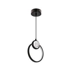 LACRIMA lampa wiszaca 20cm czarny 15W LED 3000K maskownica biała 31-35592