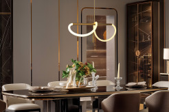 SUPREME lampa wiszaca 80cm złoty 18W LED 3000K biały 31-35608