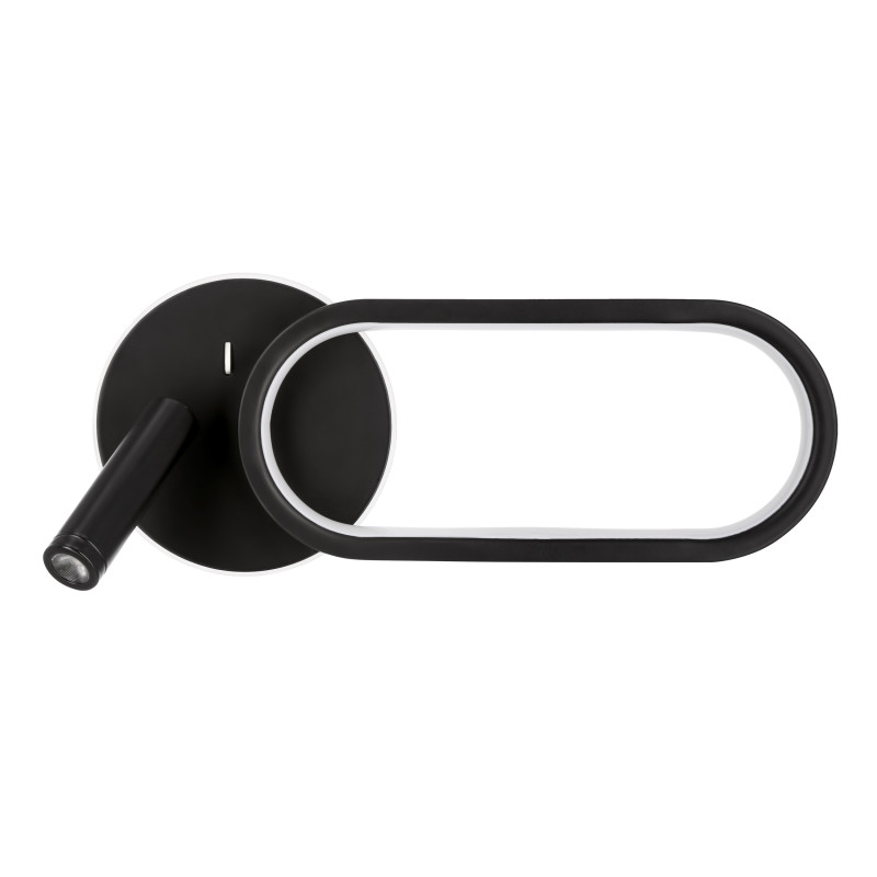 MONET lampa kinkiet owal czarny 13W LED 3000K, 4000K, 6000K klosz biały 22-35691