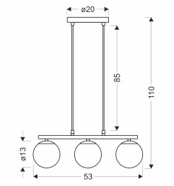 Carrine lampa wisząca drewniany 3x40W E14 klosz biały 33-37435
