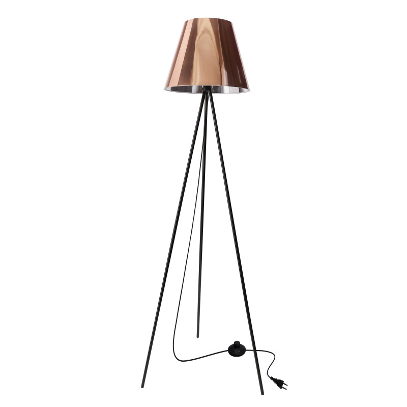 PLATINO lampa podłogowa czarny 1x40W E27 abażur miedziany 51-42583