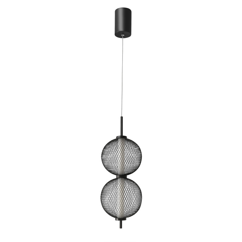 PUMA lampa wisząca 14cm czarny 10W LED 3000K klosz biały 32-35356