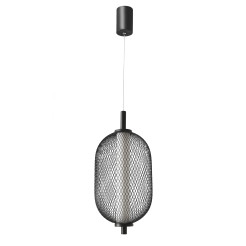 PUMA lampa wisząca 15cm czarny 10W LED 3000K klosz biały 31-35349
