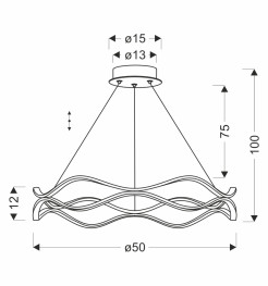 VAVE lampa wisząca patynowy 28W LED 3000K maskownica biała ŚREDNICA 50CM 34-35653