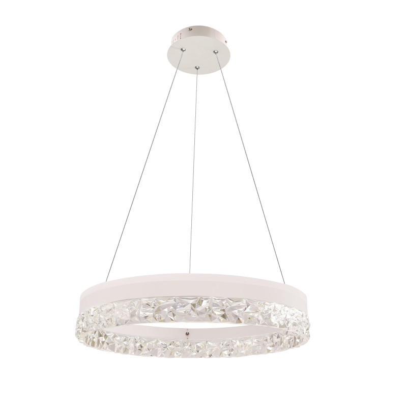 FROZI lampa wisząca biały 32W LED 3000K kryształki bezbarwne 31-35547