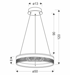FROZI lampa wisząca biały 32W LED 3000K kryształki bezbarwne 31-35547