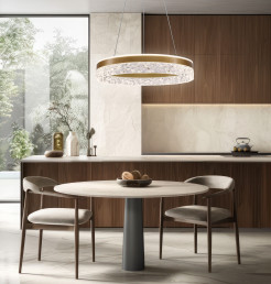 FROZI lampa wisząca złoty 32W 3000K LED kryształki bezbarwne 31-35554