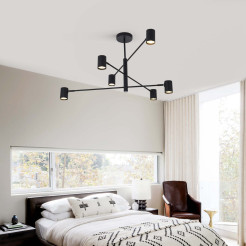 Lampa wisząca 6 czarna 6xGU10 LP-731/6P BK