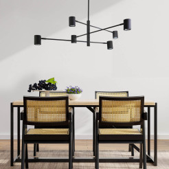 Lampa wisząca 6 czarna 6xGU10 LP-731/6P BK