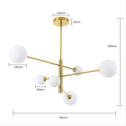 Lampa wisząca złota 6xG9 LP-002/6P