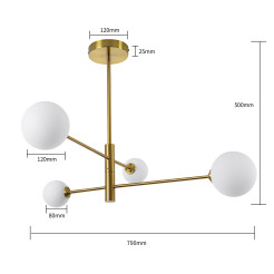 Lampa wisząca złota 4xG9 LP-002/4P