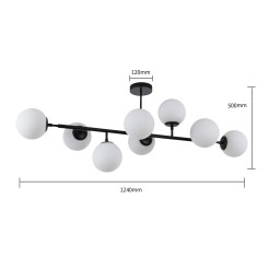 Lampa wisząca czarna 8xE14 LP-002/8P BK