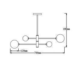 Lampa wisząca czarna 4xG9 LP-002/4P BK