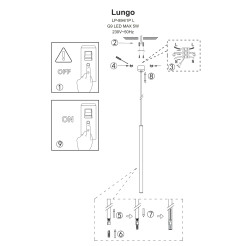 Lampa wisząca 1 czarna 1xG9 LP-894/1P BK