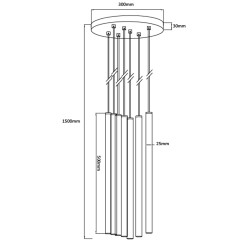 Lampa wisząca 7 złota 7xG9 LP-894/7P GD
