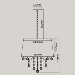 Lampa wisząca srebrna 5xE14 LP-5005/5P srebrna