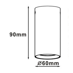 Tuba natynkowa 9 cm czarna 1xGU10 LP-232/1D - 90 czarne