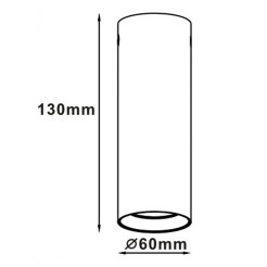 Tuba natynkowa 13 cm czarna 1xGU10 LP-232/1D - 130 czarne