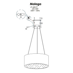 Lampa wisząca biała LED 3000K LP-622/1P WH