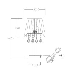 Lampa stołowa czarna 1xE14 LP-5005/1TS czarna