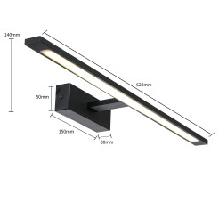 Kinkiet czarny 62cm IP44 LED CCT GS-LWB-20W BK CCT