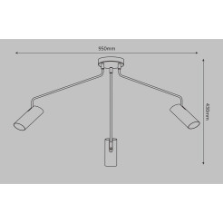 Lampa wisząca czarna 3xGU10 LP-17001/3C BK