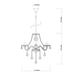 Lampa wisząca srebrna 3xE14 LP-2940/3P