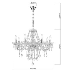 Lampa wisząca srebrna 8xE14 LP-2940/8P