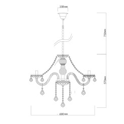 Lampa wisząca srebrna 8xE14 LP-2940/8P